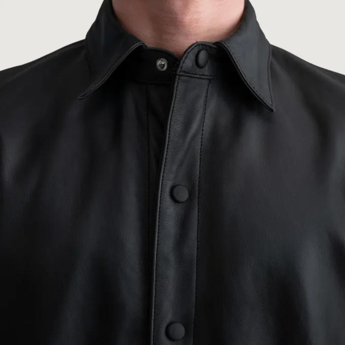 Haven Matte Black Leather Shirt 5