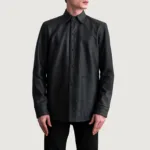 Haven Matte Black Leather Shirt 3
