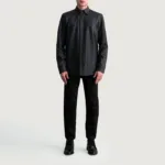 Haven Matte Black Leather Shirt 4