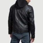 Highschool Black Hooded Leather Jacket 5
