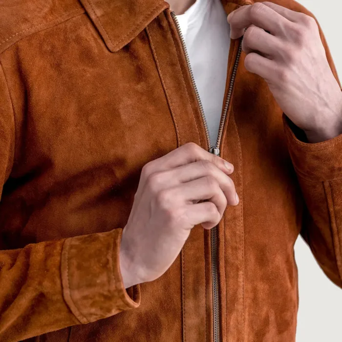 Inferno Brown Suede Leather Jacket 5