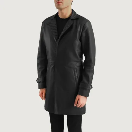 Infinity Black Leather Coat 2