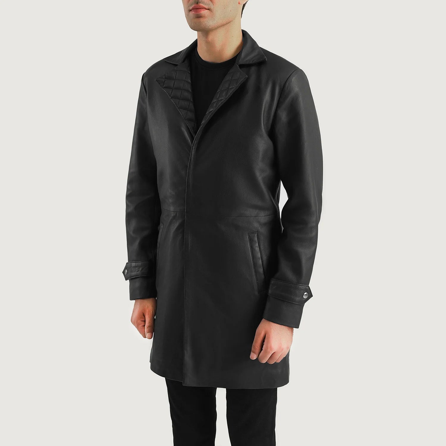 Infinity Black Leather Coat 2