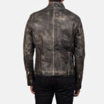 Ionic Distressed Brown Leather Biker Jacket 6