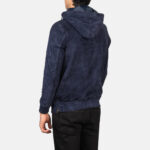 Kenton Hooded Blue Suede Pullover Jacket 5