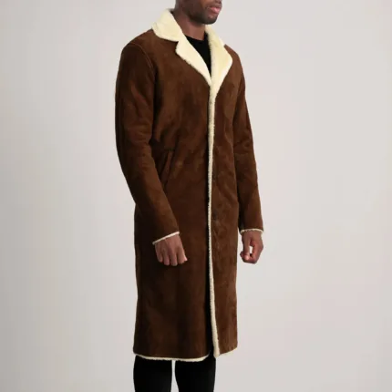 Kolby Brown Suede Shearling Coat 2