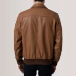 Lester Tan Leather Bomber Jacket 5