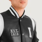 Liberte Illinois Black Leather Varsity Jacket 4