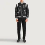 Liberte Illinois Black Leather Varsity Jacket 3