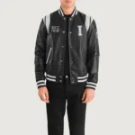 Liberte Illinois Black Leather Varsity Jacket