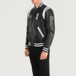 Liberte Illinois Black Leather Varsity Jacket 2