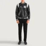 Liberte New York Black Leather Varsity Jacket 3
