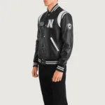 Liberte New York Black Leather Varsity Jacket 2