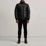 Lucas Black Leather Puffer Bomber Jacket 3