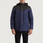 Luka Black & Blue Hooded Puffer Jacket 4