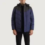 Luka Black & Blue Hooded Puffer Jacket