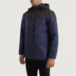 Luka Black & Blue Hooded Puffer Jacket 2