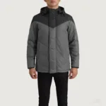 Luka Black & Grey Hooded Puffer Jacket 4