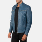 Mack Blue Leather Biker Jacket 2