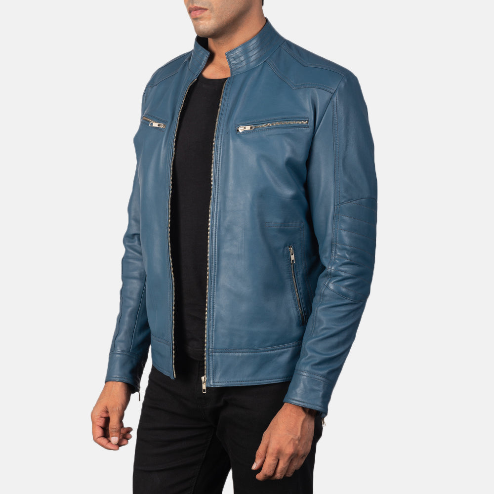 Mack Blue Leather Biker Jacket 2