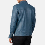 Mack Blue Leather Biker Jacket 5