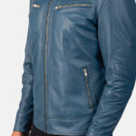Mack Blue Leather Biker Jacket 6