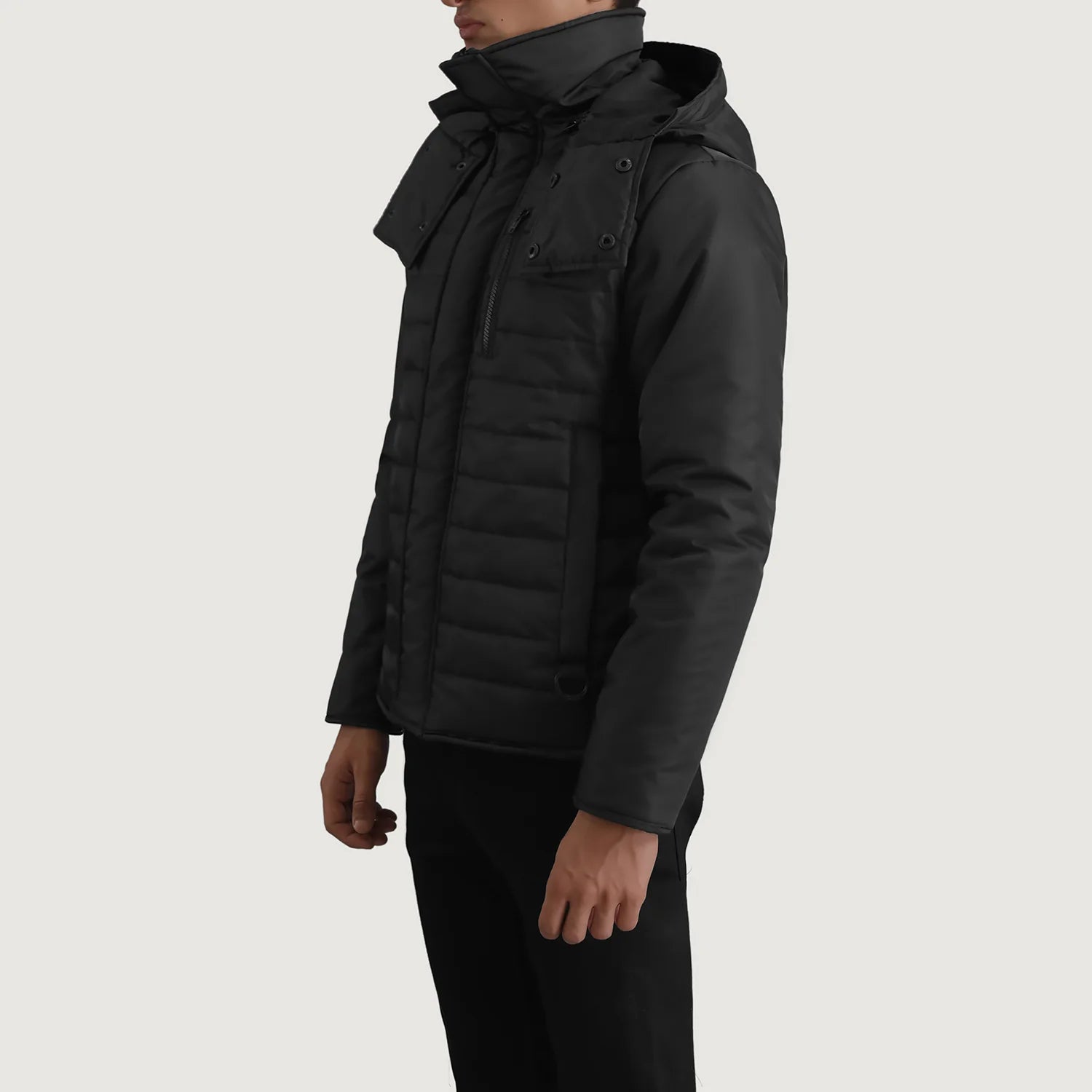 Malcolm Black Hooded Puffer Jacket 2
