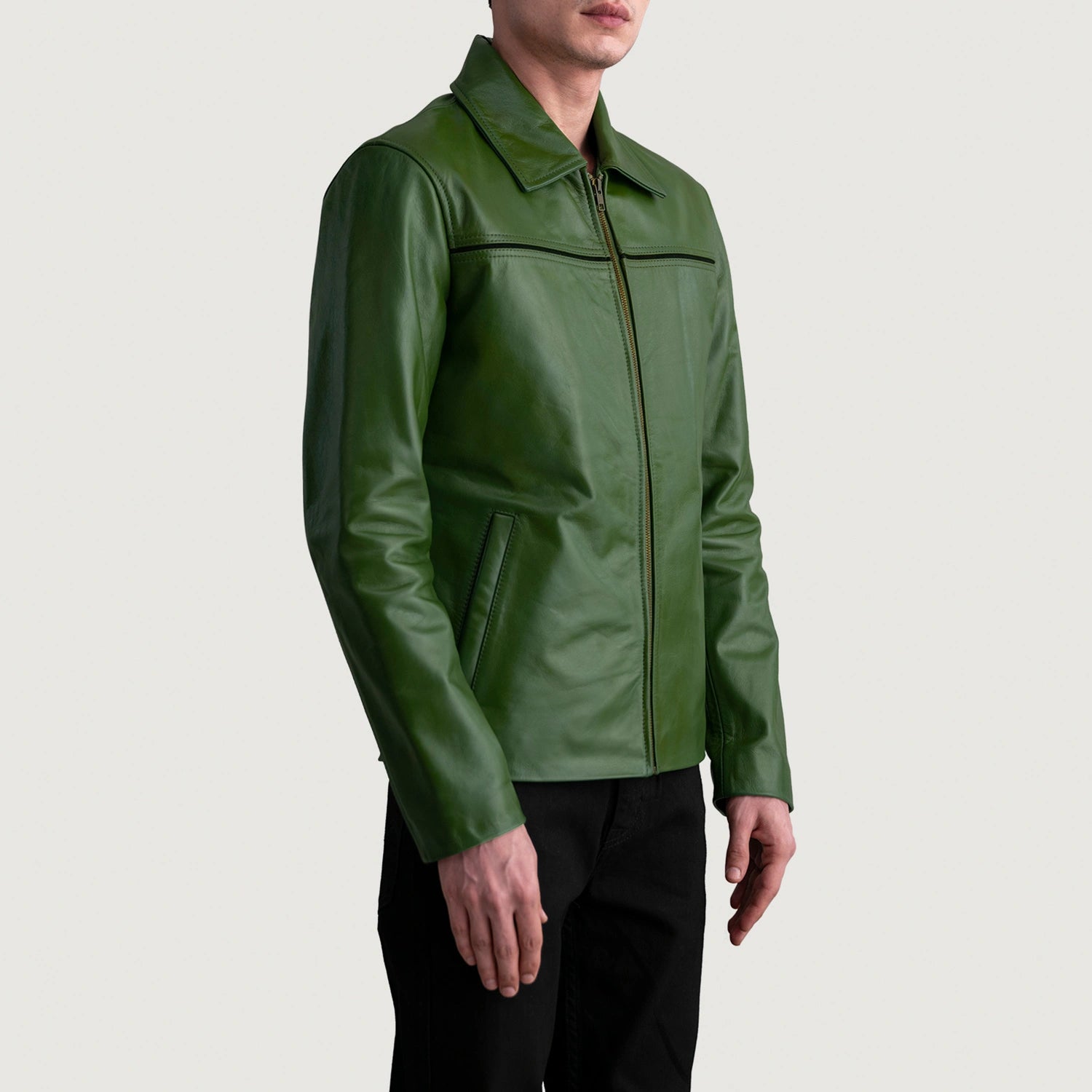 Mystical Green Leather Jacket 2