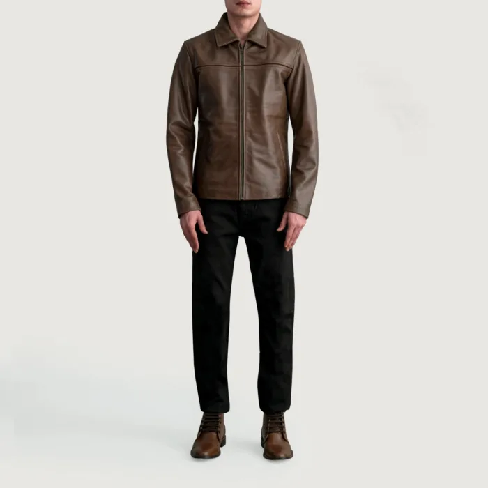 Mystical Pullup Brown Leather Jacket 4