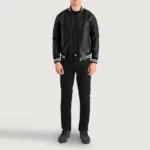 Pascal Black Leather Varsity Jacket 4