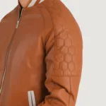 Pascal Tan Brown Leather Varsity Jacket 6