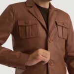 Ray Cutler Brown Leather Blazer 6