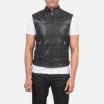 Roland Black Leather Biker Vest 4