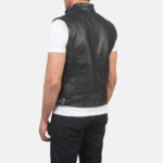 Roland Black Leather Biker Vest 5