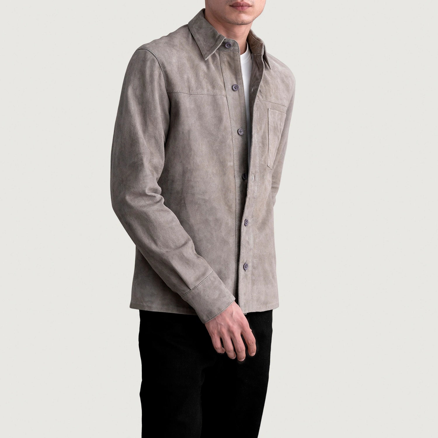 Scout Grey Suede Leather Shirt 2