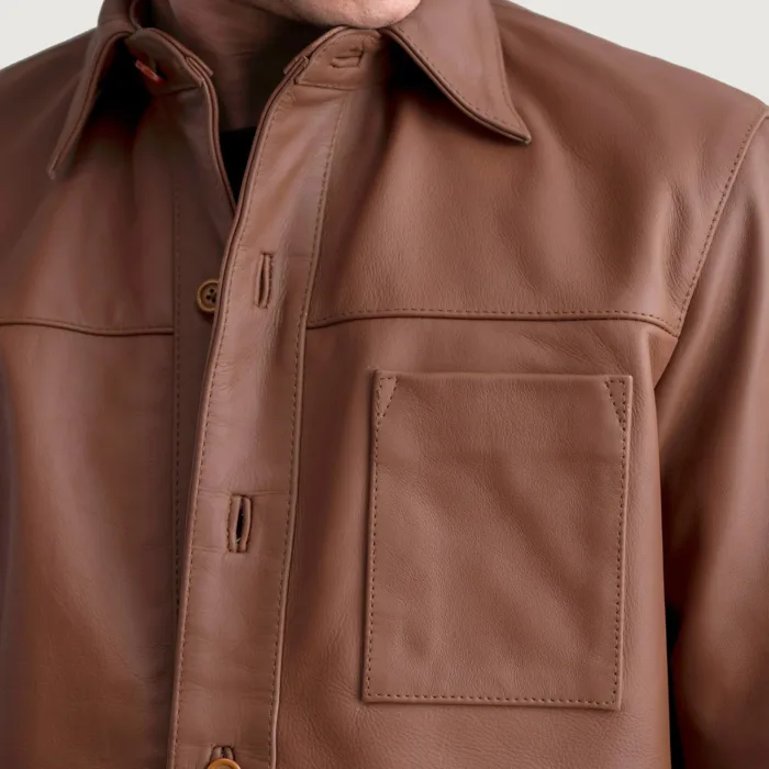 Scout Matte Brown Leather Shirt 5