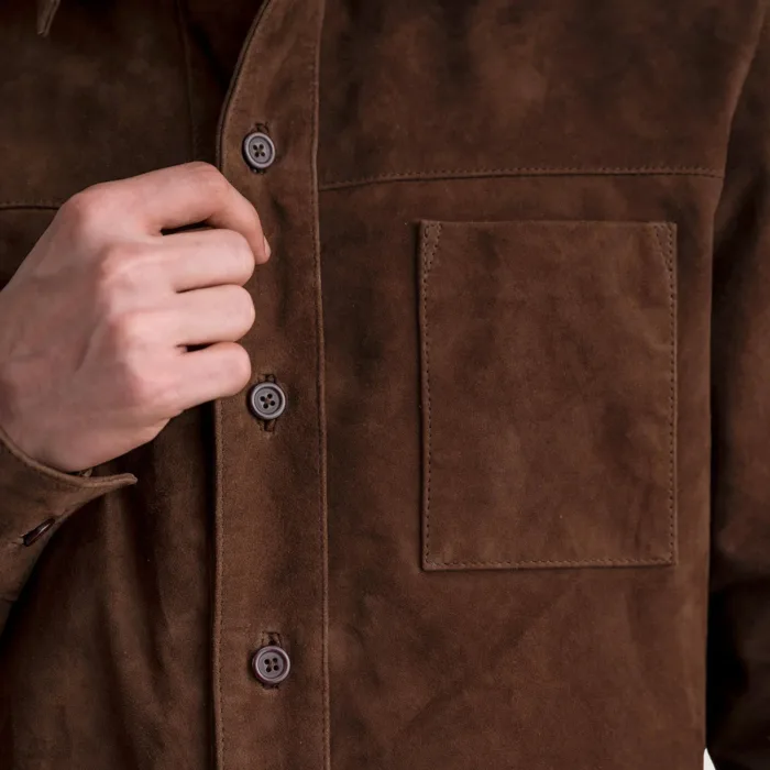 Scout Mocha Suede Leather Shirt 5