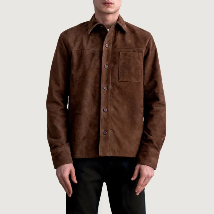 Scout Mocha Suede Leather Shirt 3