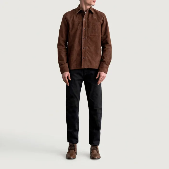 Scout Mocha Suede Leather Shirt 4