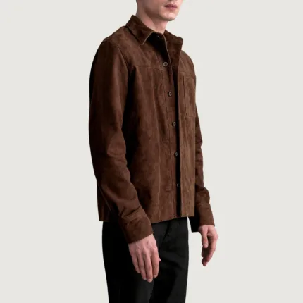 Scout Mocha Suede Leather Shirt 2