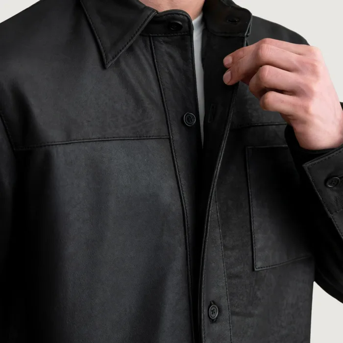 Scout Tumbled Black Leather Shirt 5