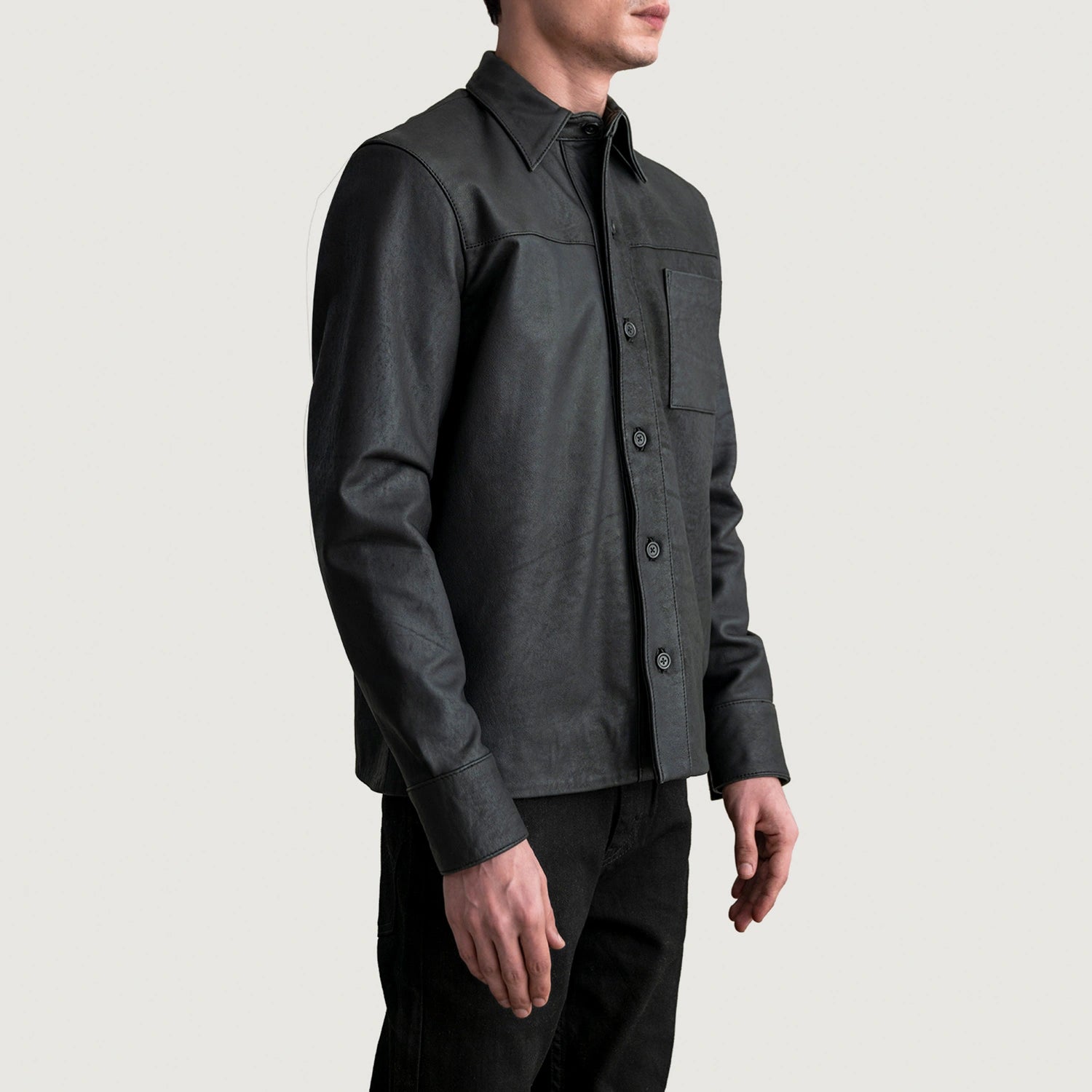 Scout Tumbled Black Leather Shirt 2