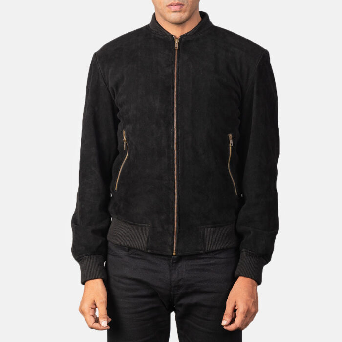 Shane Black Suede Bomber Jacket 4