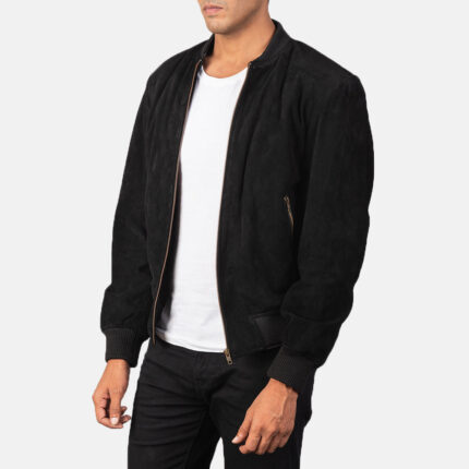 Shane Black Suede Bomber Jacket 2