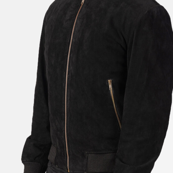 Shane Black Suede Bomber Jacket 6