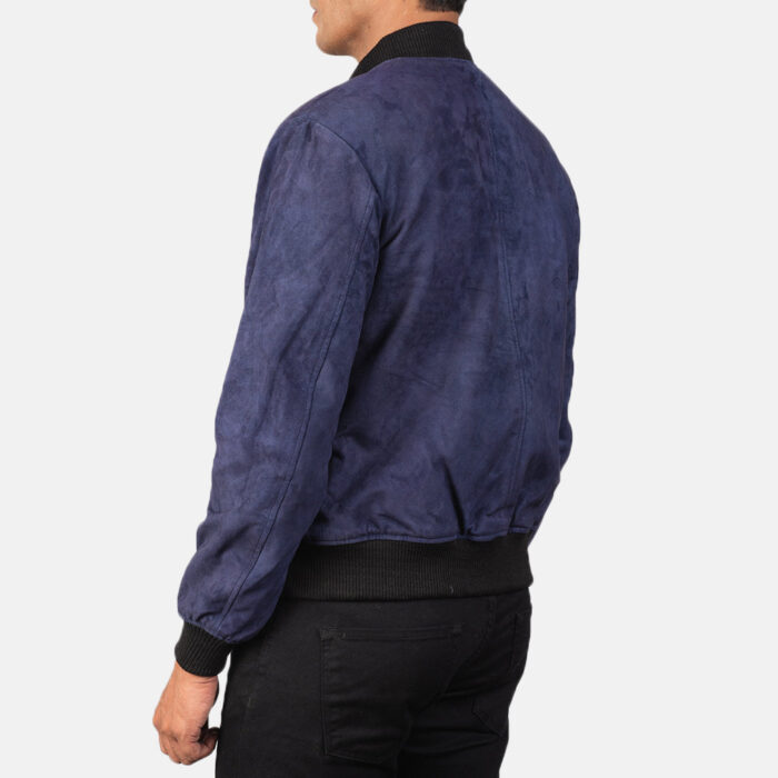 Shane Blue Suede Bomber Jacket 5