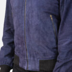 Shane Blue Suede Bomber Jacket 6