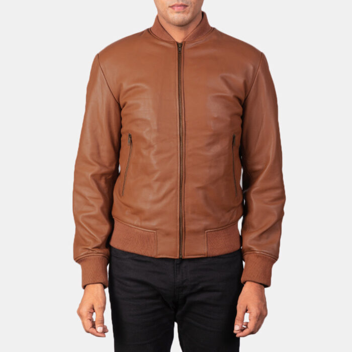 Shane Brown Leather Bomber Jacket 4