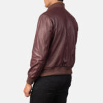 [FS] Shane Maroon Leather Bomber Jacket 5