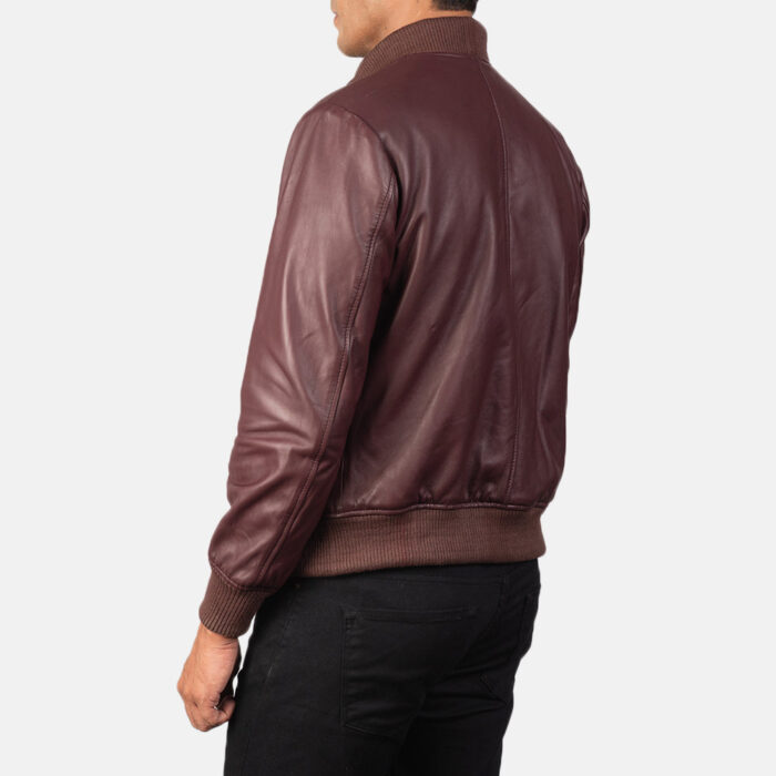 [FS] Shane Maroon Leather Bomber Jacket 5